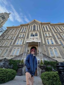 Brad in front of St Ignatius College Prep